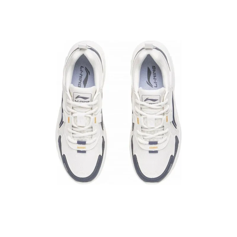LiNing Cloud Sea Anti Slip Wear Resistant Low Top Casual Shoes Men's White Gray-3