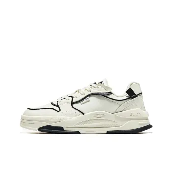 Erke White Peach Oolong Anti Slip Wear Resistant Low Top Skateboard Shoes Men's White Black