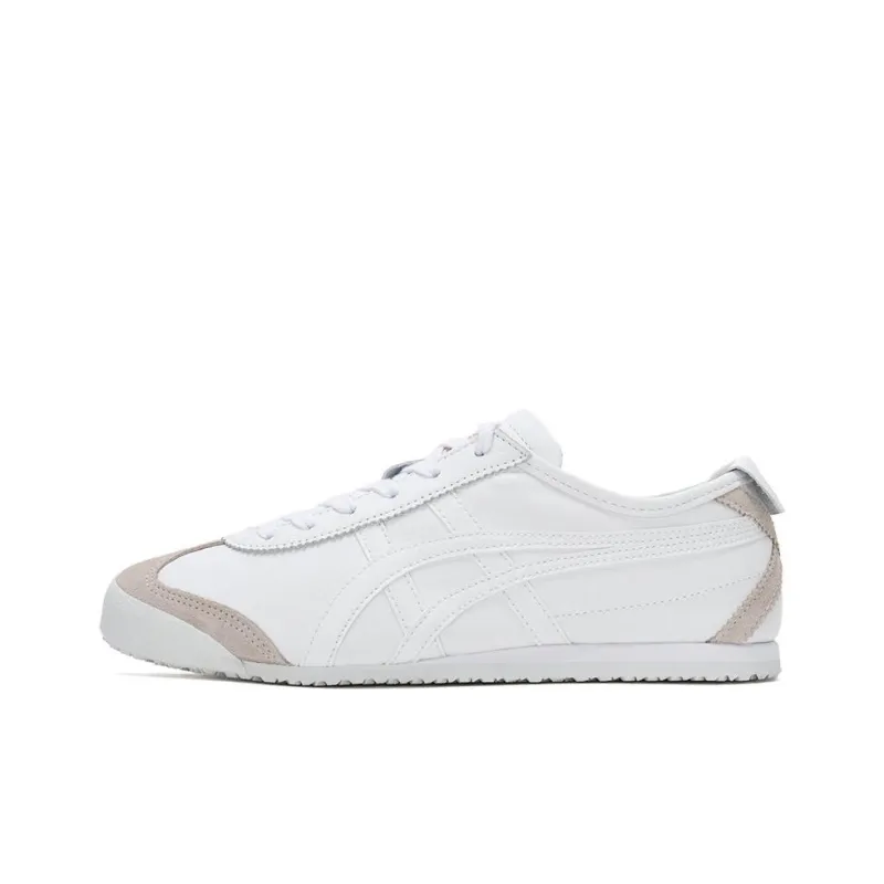 Onitsuka Tiger MEXICO 66 Anti-Slip Wear-Resistant Low-Top Casual Shoes Unisex White Brown-0