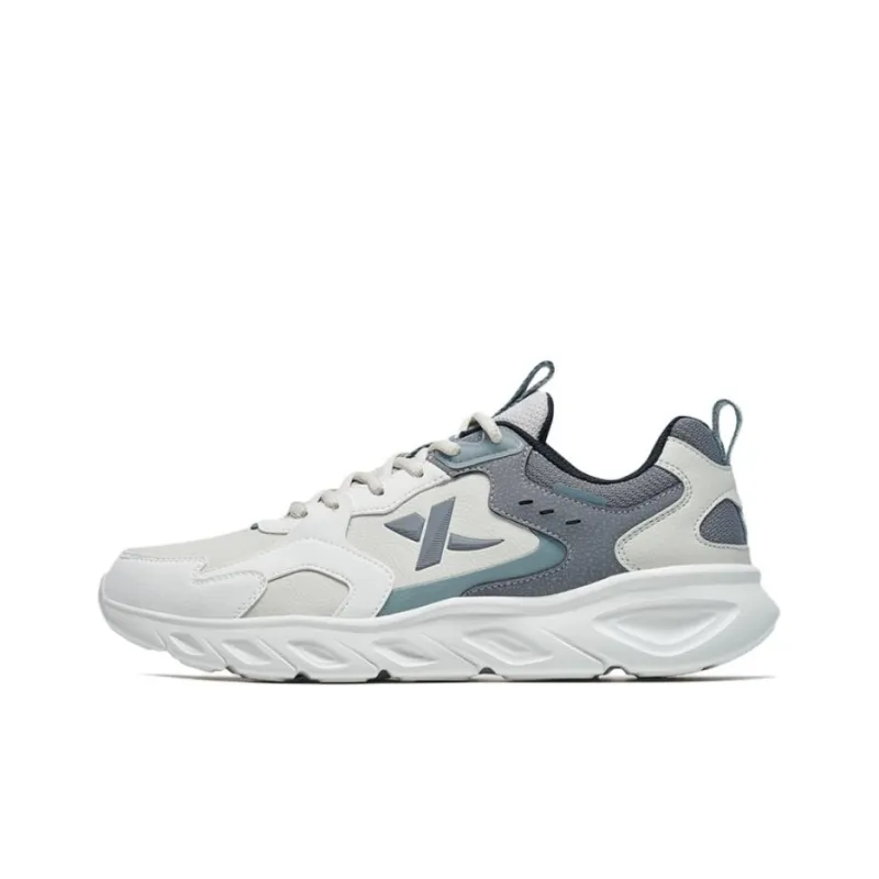 XTEP Cushioned Slip-Resistant Abrasion-Resistant Low-Top Running Shoes Men's Gray-0