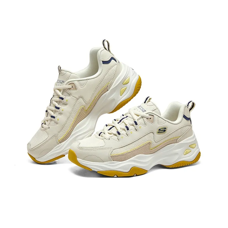 Skechers D'Lites 4.0 Shoes 'Beige Yellow'-3