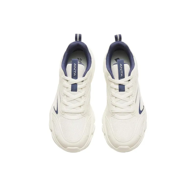 Anta Shock Absorbers Slip Resistant Breathable Low Top Running Shoes Men's White Blue-2