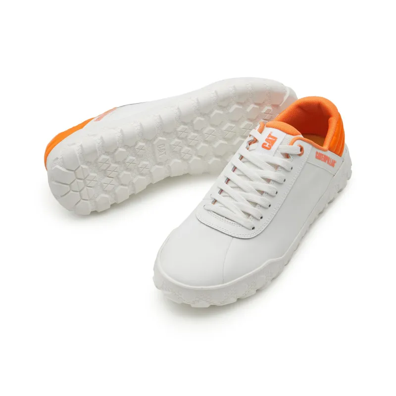 CAT Cushioning Anti Slip And Wear Resistant Low Top Outdoor Shoes Unisex White Orange-2