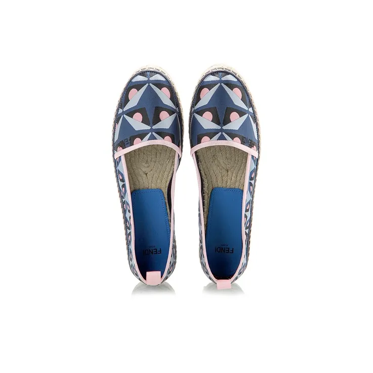 FENDI Flat Shoes Women's Blue Black-3