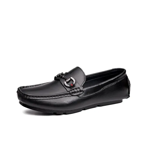 SULEGAO Men's Casual Shoes Men Low-Top Black