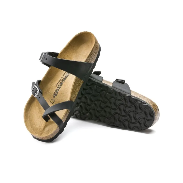 Birkenstock Mayari Natural Leather Oiled 'Black' Women's-3