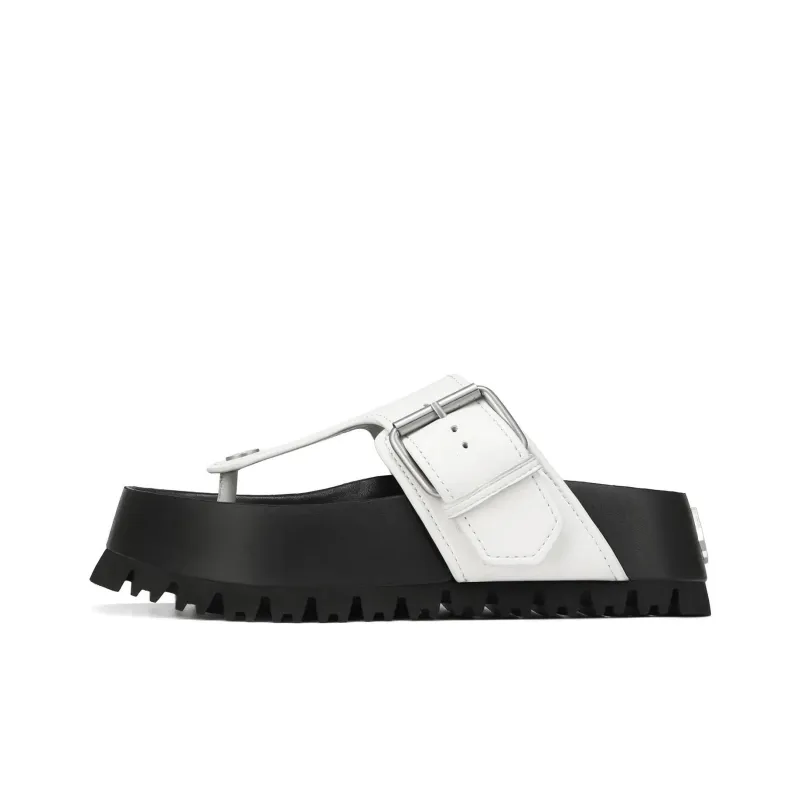 Naked Wolfe Vixen Abrasion-Resistant Flip Flops Women's White Black-0