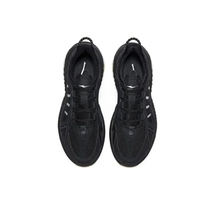 Erke Shock Absorbers With Slip Resistant And Abrasion Resistant Properties Low Top Running Shoes Men's Black-3