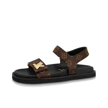 LOUIS VUITTON One Strap Sandals Women's Brown