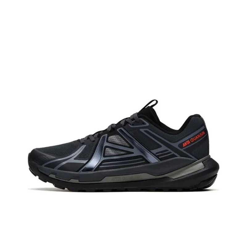 Anta Anti Slip Wear Resistant Low Top Running Shoes Men's Black-0