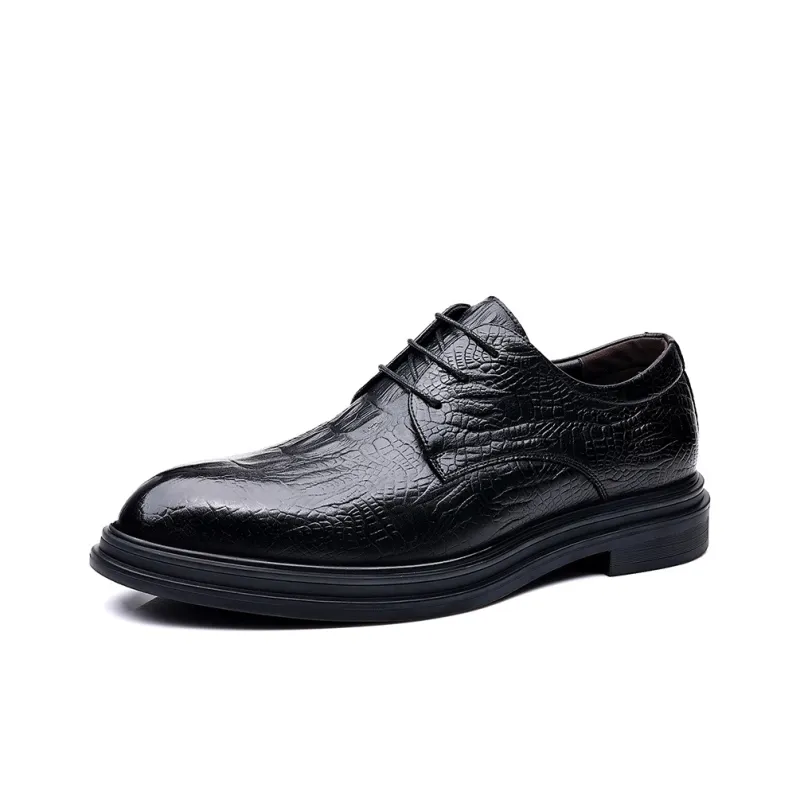EGCHI Dress Shoes Men Mid Top Black-0