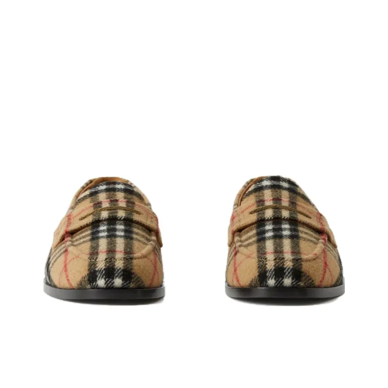 Burberry Check pattern Round toe Loafers-2