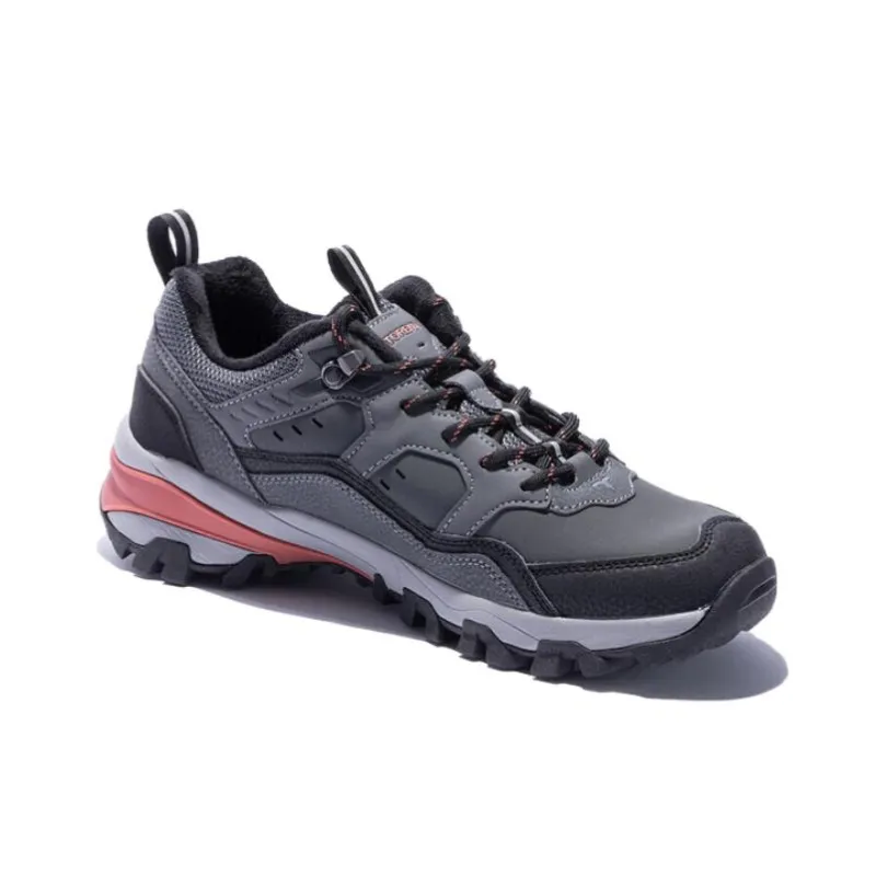 TOREAD Cushioning, Slip Resistant, And Abrasion Resistant Low Top Travel Mountaineering Outdoor Shoes Men's Gray Red-1