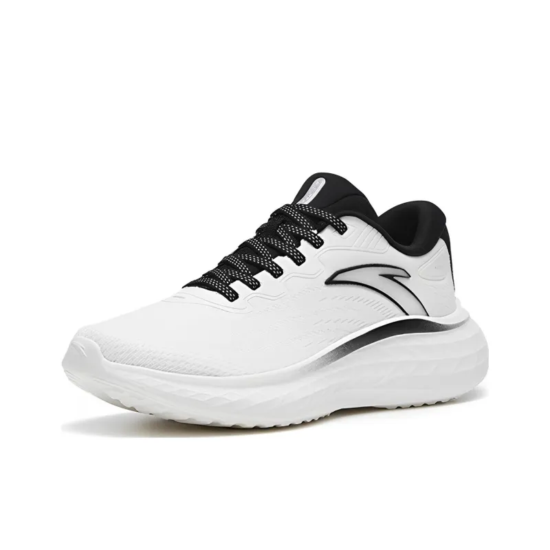 Anta Anti Slip And Wear Resistant Breathable Low Top Running Shoes Women's White Black-2