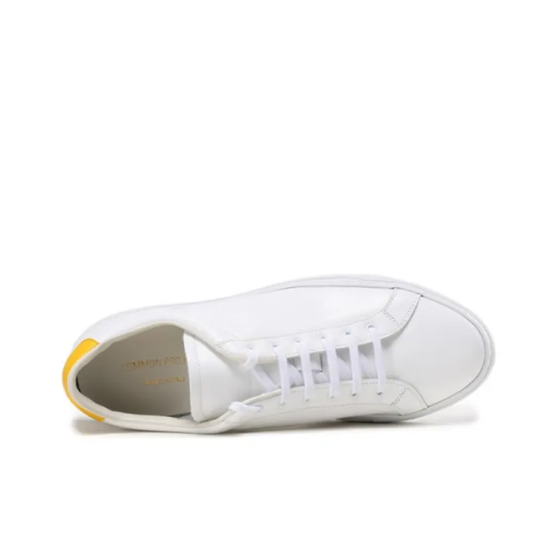 COMMON PROJECTS Low Top Stylish Skateboarding Shoes Women's White Yellow-3