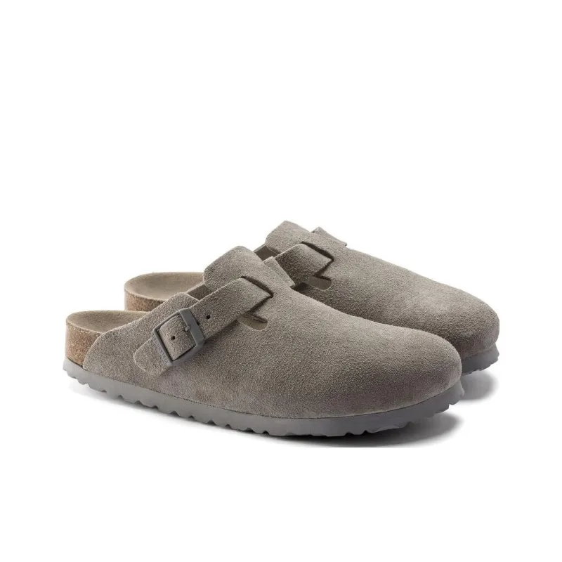 Birkenstock Boston Soft Footbed Suede Leather 'Stone Coin'-2