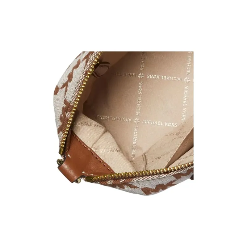 MICHAEL KORS Fabric One Shoulder Handbags Small Size Women's Leather Brown/White-3