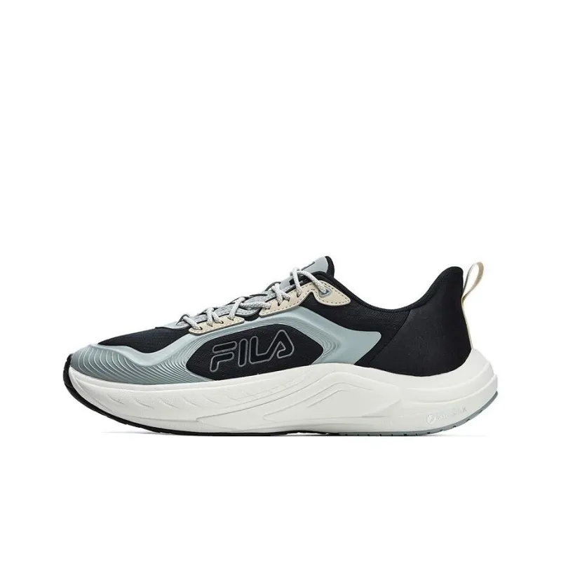 FILA Cushioned Slip Resistant Abrasion Resistant Low Top Running Shoes Men's Black Gray-0