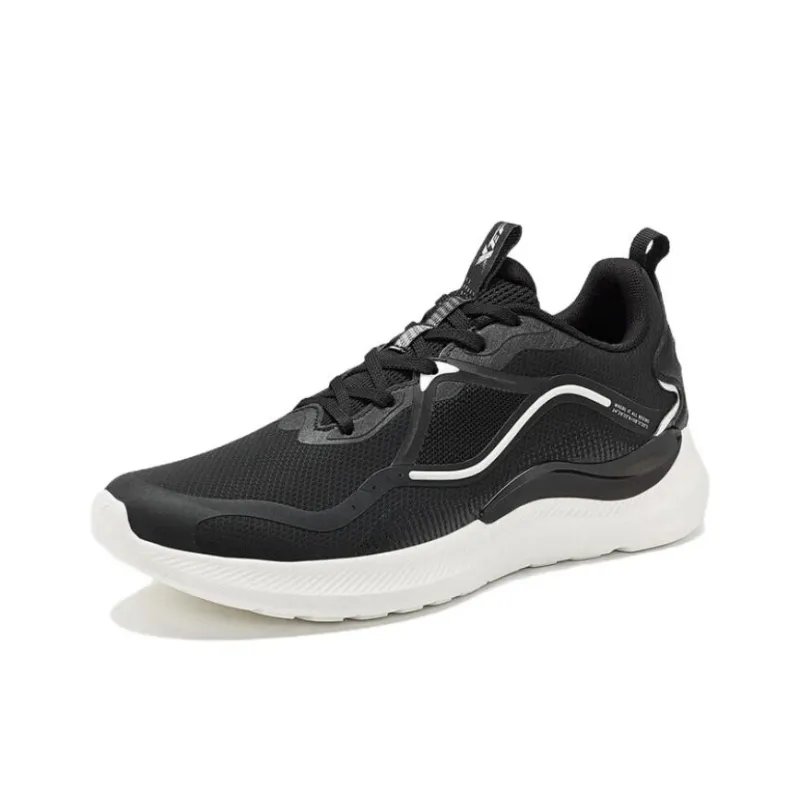 XTEP Shock Absorbers With Slip Resistant And Abrasion Resistant Properties Low Top Running Shoes Women's Black White-1