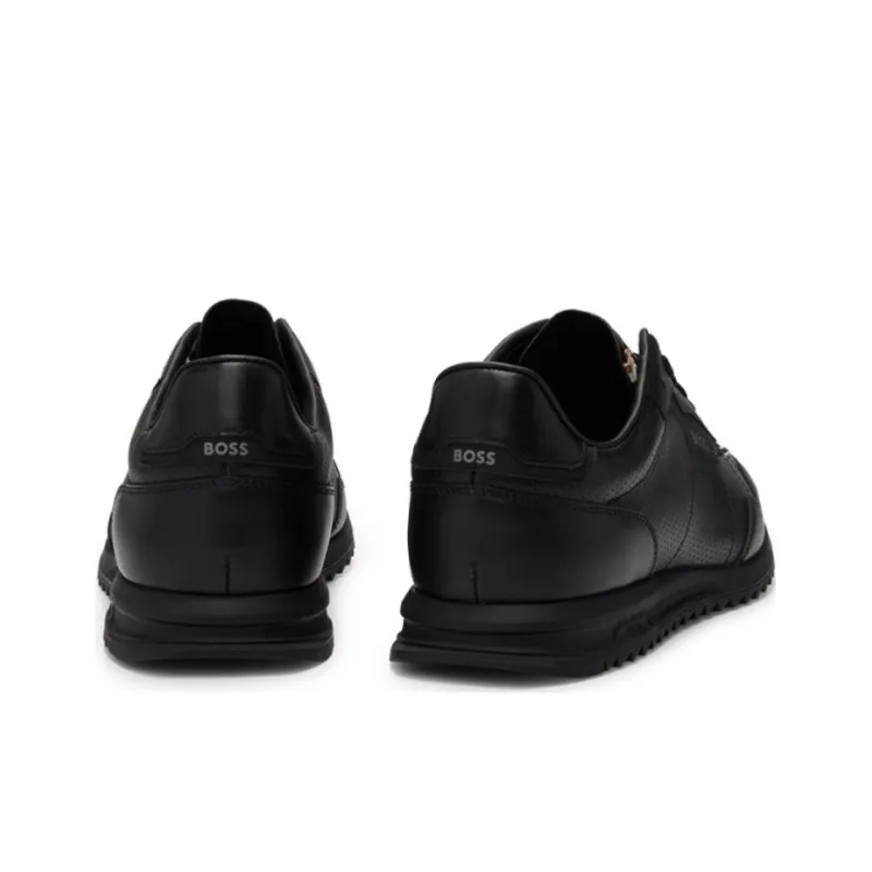 BOSS Perforated Low-top Leather Sneakers-4