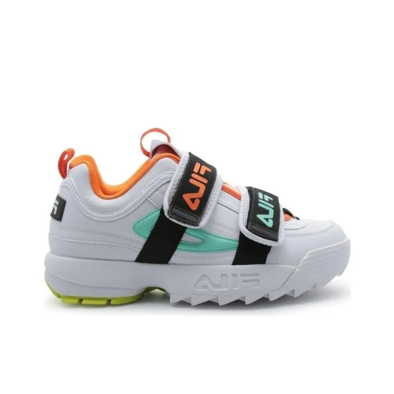 FILA Anti-Slip And Wear-Resistant Height Increasing Low-Top Casual Shoes Women's White Black Orange-1