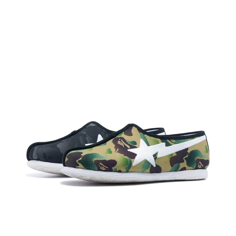 NLS x A BATHING APE Wear Resistant Low Top Casual Shoes Women's Green-2