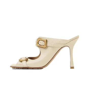 Bottega Veneta Stretch Closed Toe Slippers 9cm Women's Beige