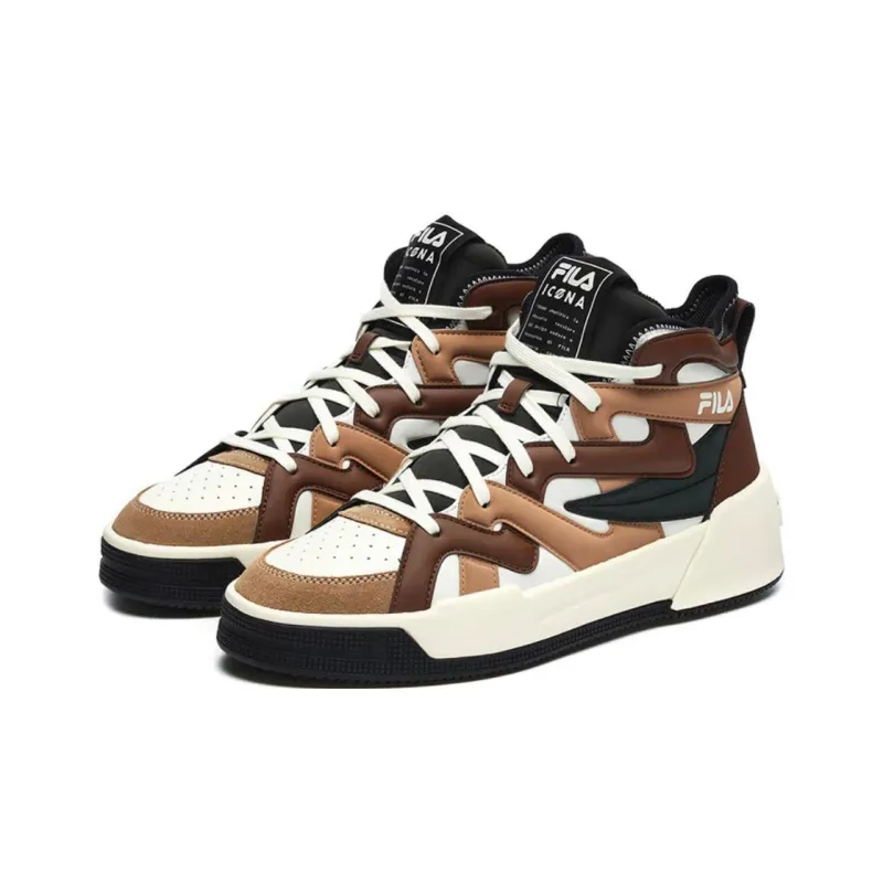 FILA Salto F Mid Top Skateboard Shoes Men's Brown-1