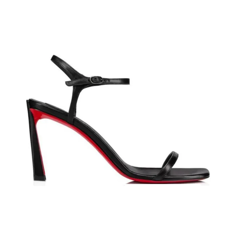CL LUBOTING One Strap Sandals 8.5cm Women's Black-1