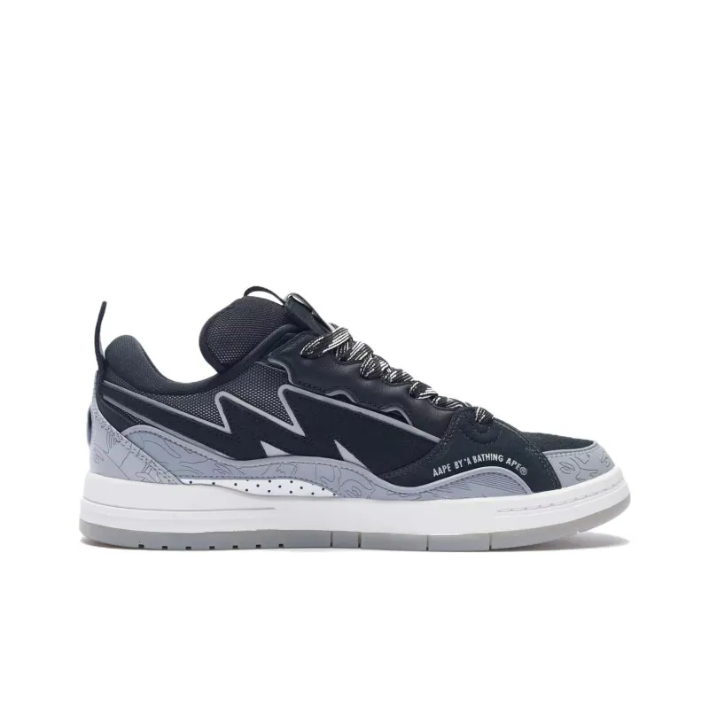 Aape X LiNing Skateboard Shoes Men Low Top Black/Snow Gray-1