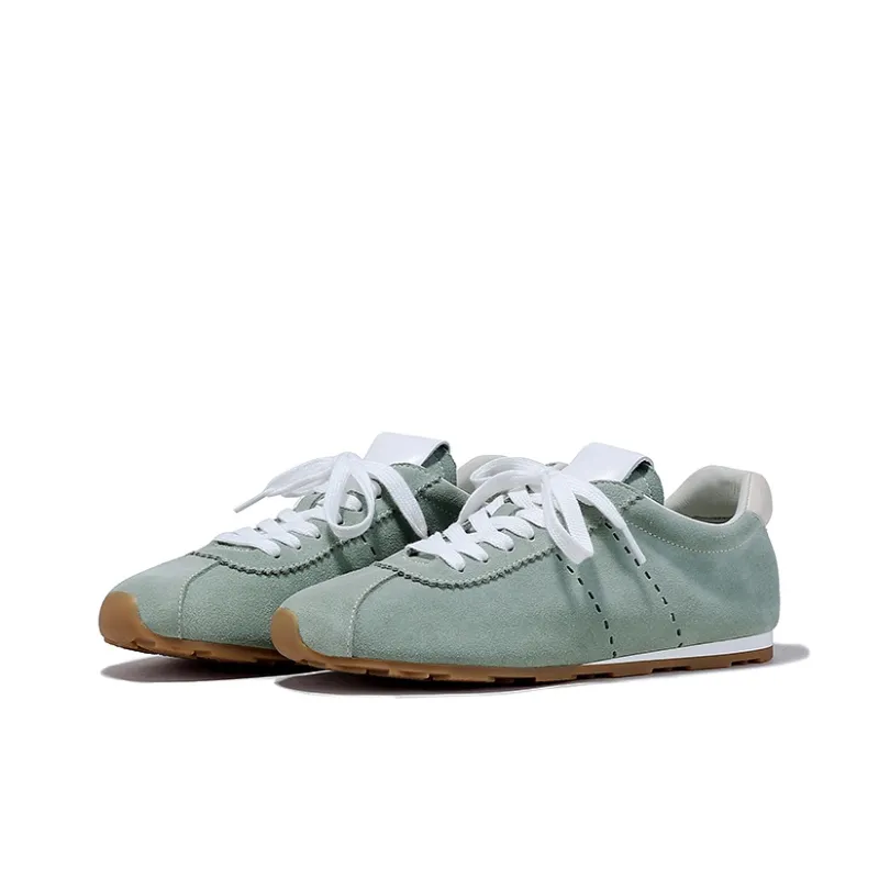 BELLALILY Low-Top Casual Shoes 1cm Women's Green Apricot Light Blue Dusty Pink-2