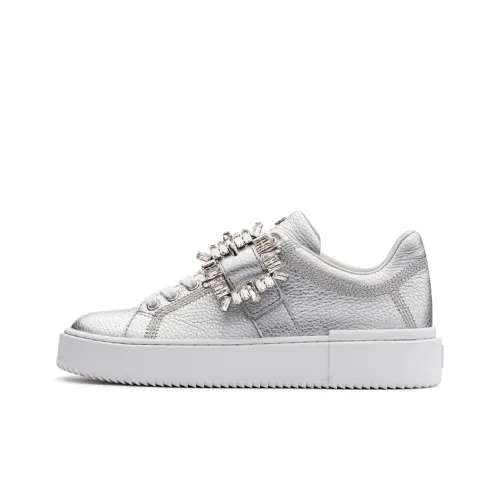 Stuart Weitzman Skateboard Shoes Women's Low-Top Silver