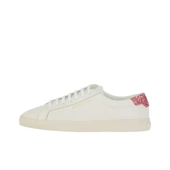 SAINT LAURENT Stylish Skateboarding Shoes Women's White Pink