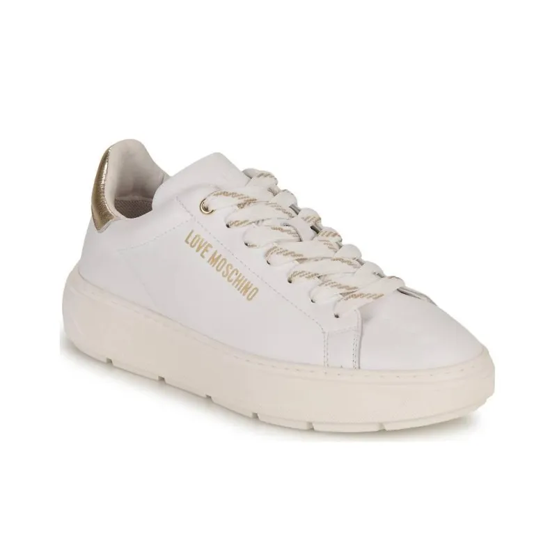 LOVE MOSCHINO Low Top Skateboard Shoes Women's White-1