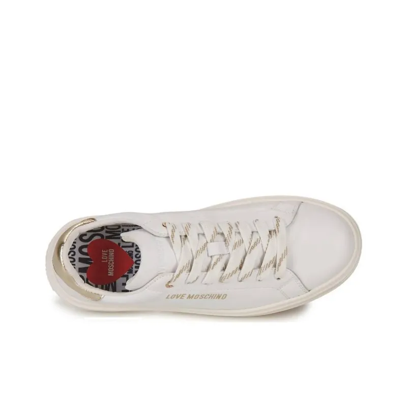 LOVE MOSCHINO Low Top Skateboard Shoes Women's White-3