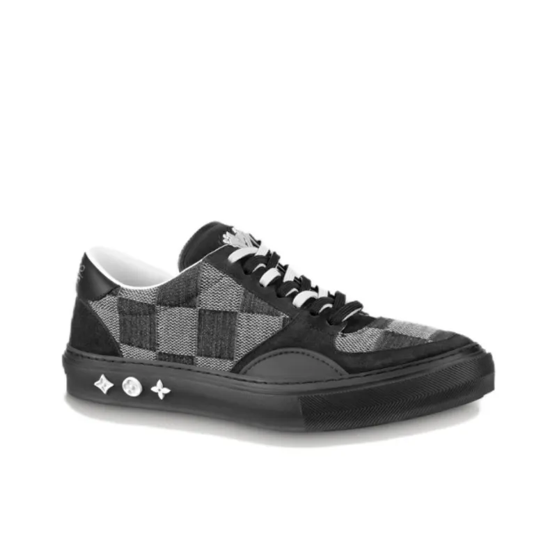 LOUIS VUITTON Ollie Sneakers 'Black Plaid Mesh'-1