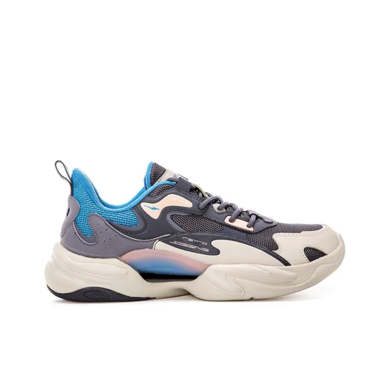 Erke Casual Shoes Men Low Top Carbon Gray/Smoke Gray/Coral Orange-1