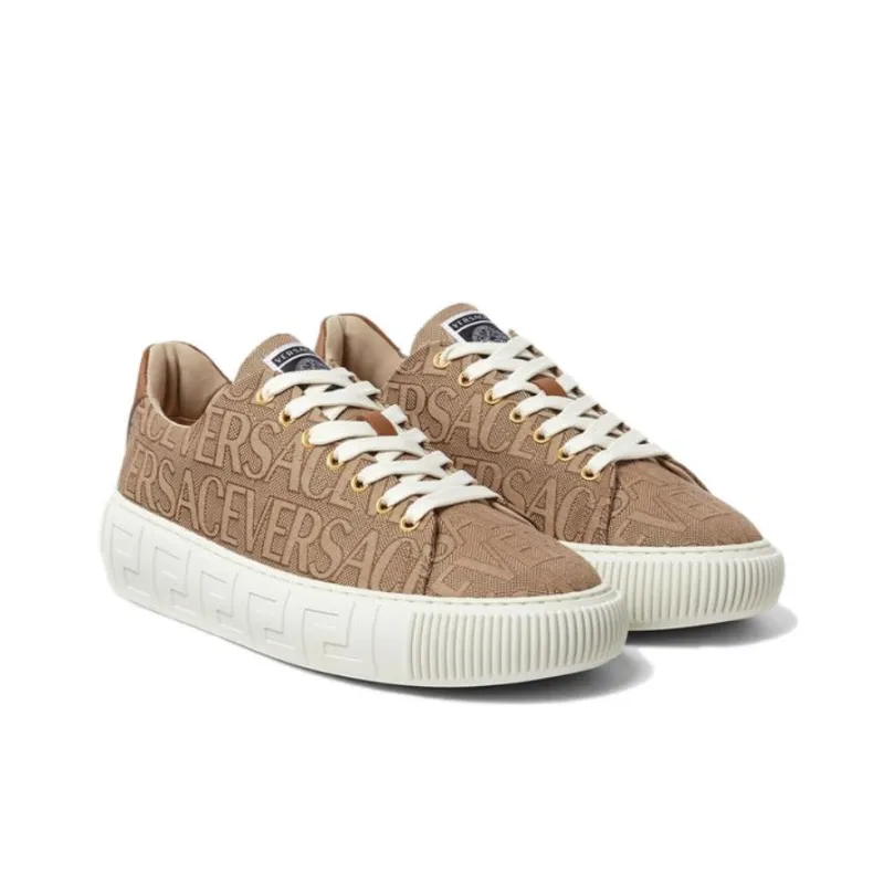 VERSACE Greca 'Allover Logo - Brown'-1