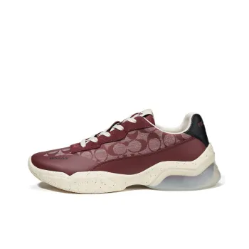 COACH Slip Resistant Low Top Sports Casual Shoes Men's Burgundy