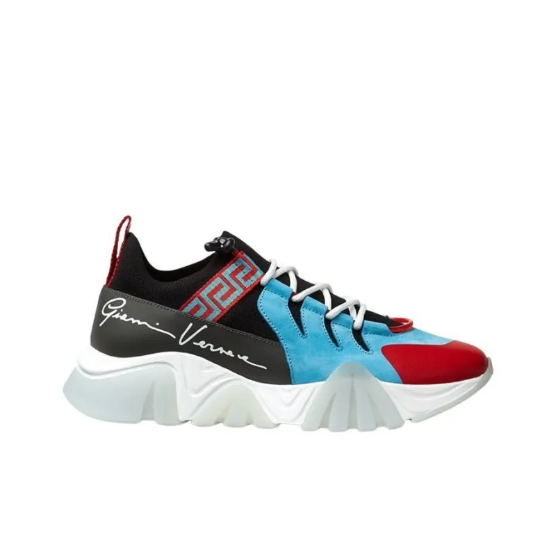 VERSACE Squalo Knit Trainer 'Blue Red'-1