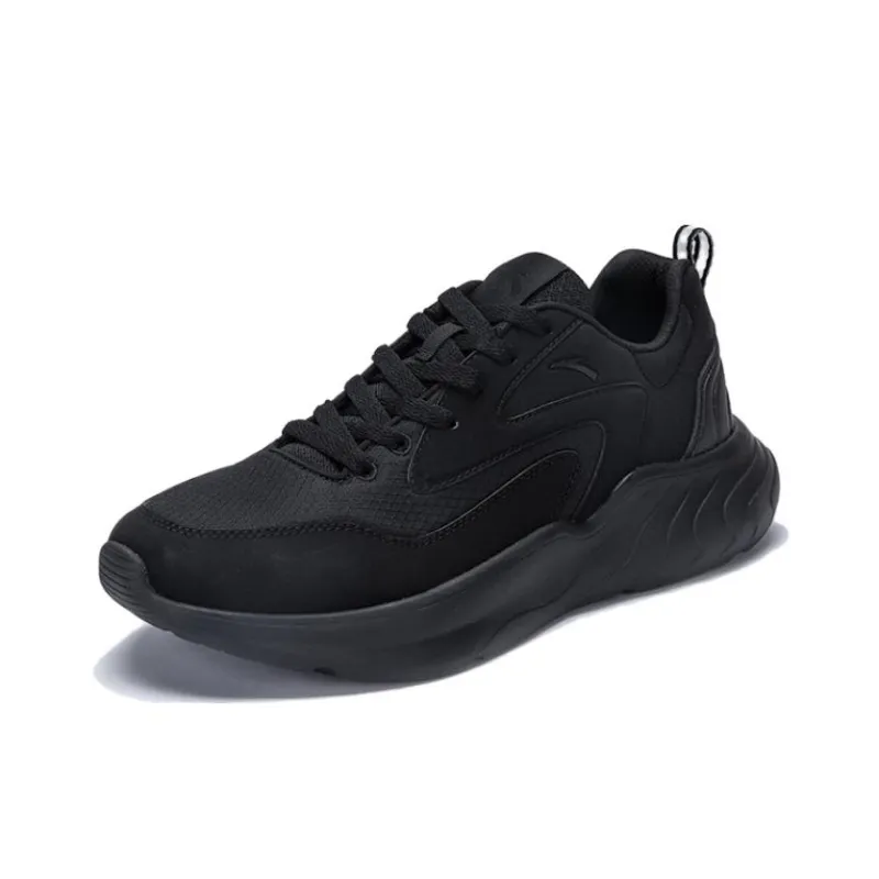 Anta Cushioning Wear Resistant Low Top Casual Shoes Women's Black-0