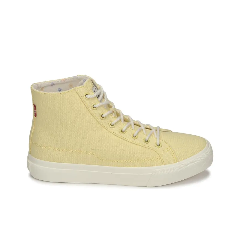Levi's Anti Slip Wear Resistant High Top Skateboard Shoes Women's Yellow-1