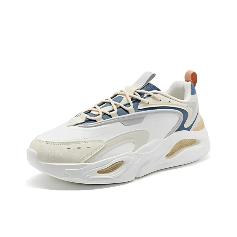 XTEP Slip Resistant, Abrasion Resistant, Breathable Low Top Sports Casual Shoes Men's Sail White, Tea White, Deep Blue-2