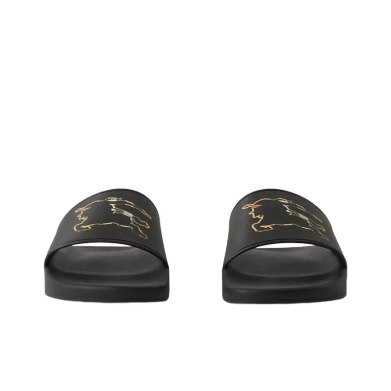 Burberry Check Ekd Motif Slide Black-2