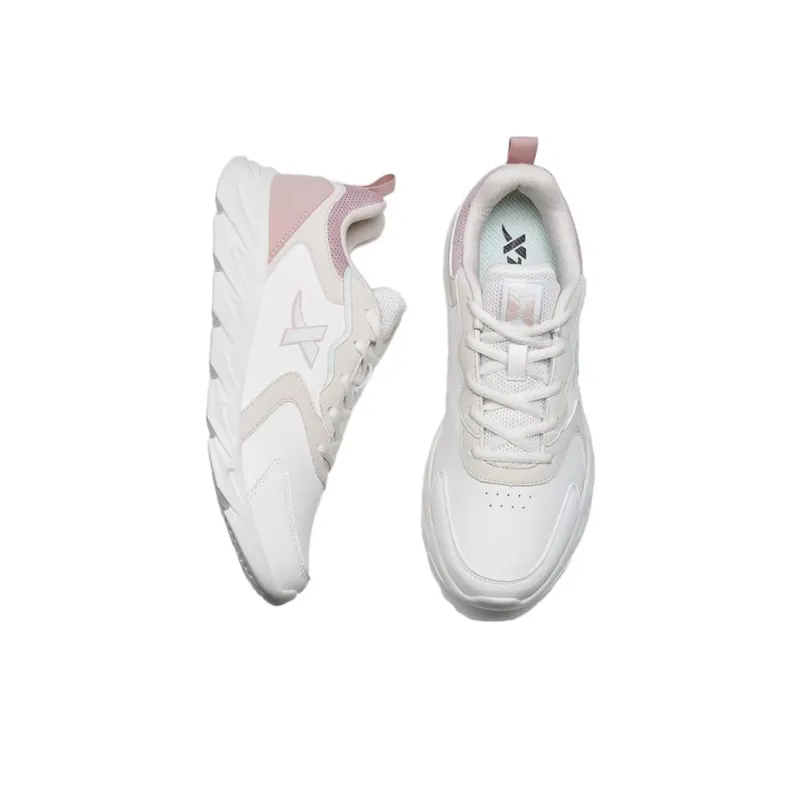 XTEP Cushioned Anti Slip And Wear Resistant Lightweight Low Top Running Shoes Women's Brown Pink-2