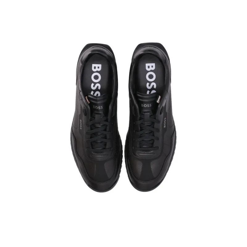 BOSS Perforated Low-top Leather Sneakers-3