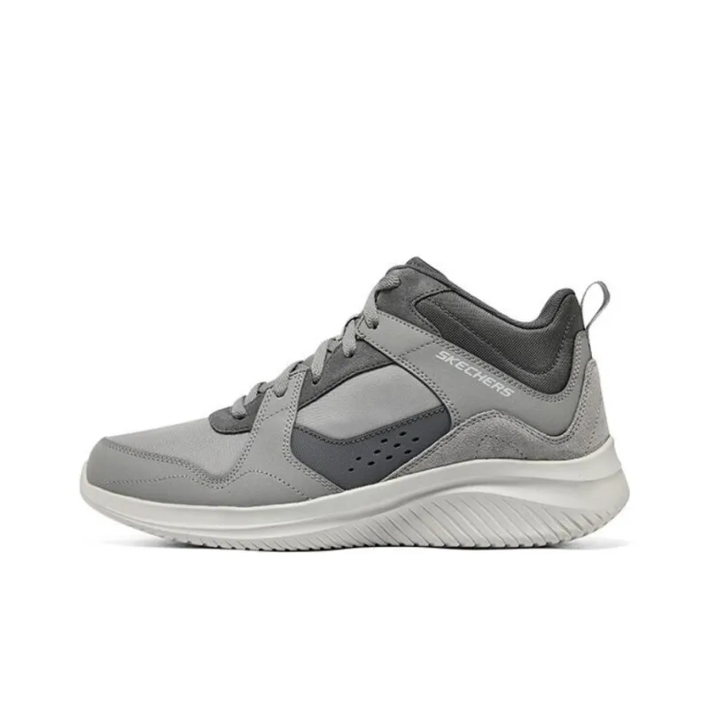 Skechers 3.0 Anti Slip Wear Resistant Mid Top Casual Shoes Men's Gray-0
