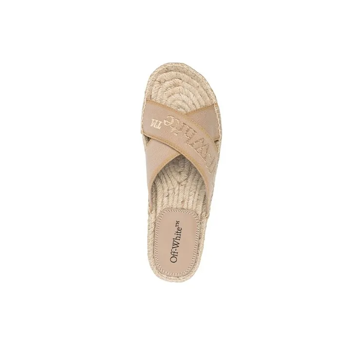 OFF WHITE Rubber Sole Odor Resistant Slide Slippers Women's Light Umber-2