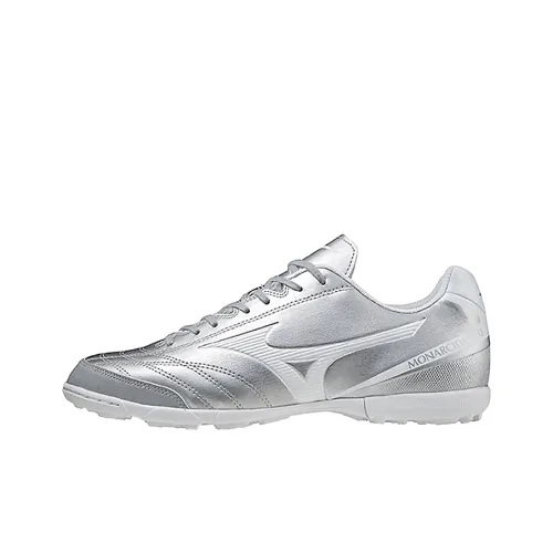 Mizuno TF Rubber Broken Studs Cushioning Abrasion Resistant Breathable Soccer Shoes Unisex Silver