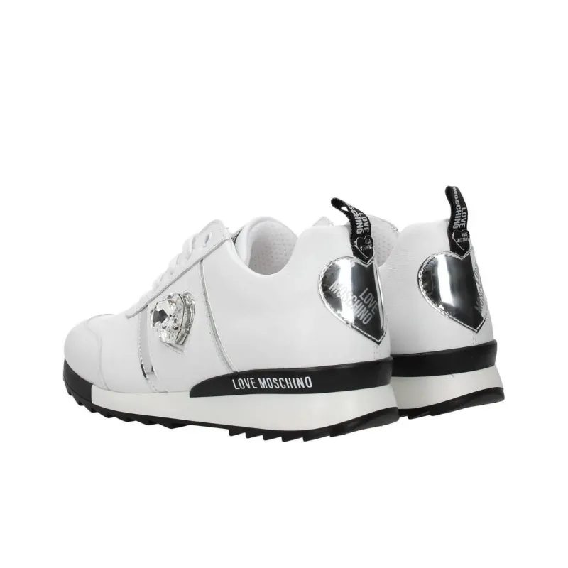 LOVE MOSCHINO Cushioning, Wear Resistant Low Top Sports Casual Shoes Women's White-3